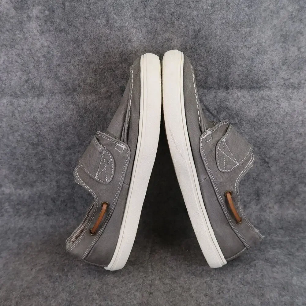The Childrens Place Shoes Boys 6 Casual Chambray Boat Sneaker Grey Easy On Strap